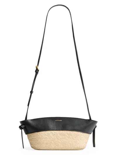 Altuzarra Women's Knot Palm Straw Crossbody Bag In Black