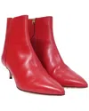 Altuzarra Quant Kitten Heel Ankle Boots In Red Leather In Red