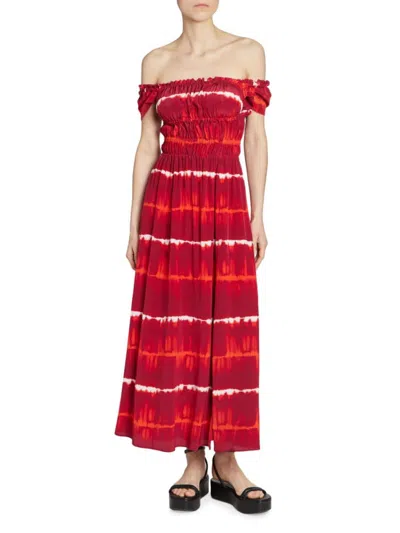 ALTUZARRA WOMEN'S LILY TIE DYE SILK MIDI DRESS