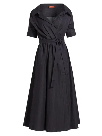 Altuzarra Lydia Belted Denim Maxi Dress In Blue