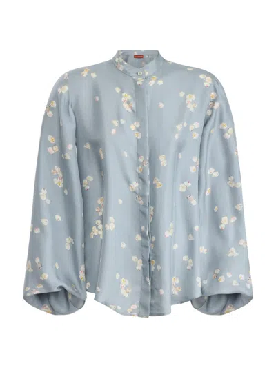 Altuzarra Women's Magee Floral-print Top In Blue