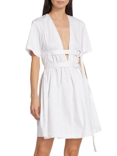 Altuzarra Women's Malik Plunging D-ring Mini Dress In Optic White