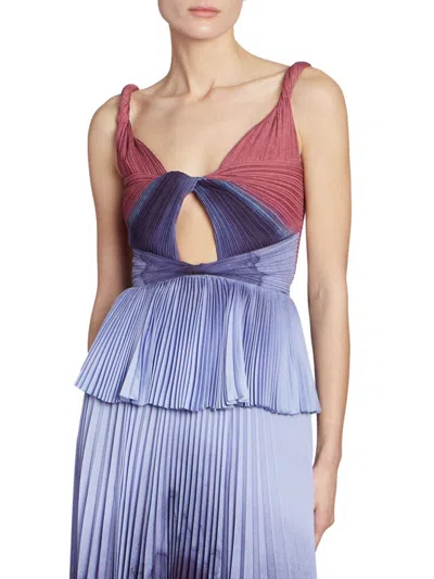 Altuzarra Women's Minoa Cut-out Satin Peplum Top In Orseille Landscape