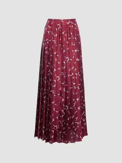 Altuzarra Women's Monti Printed Pleated Maxi Skirt In Grenache Botanical