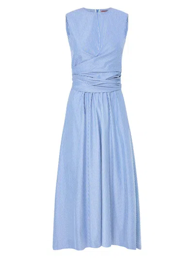 Altuzarra Women's Penny Striped Cotton Midi-dress In Blue