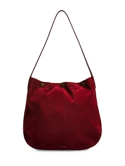Altuzarra Women's Small Suede Hobo Bag In Red