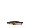 Altuzarra Square Buckle Snakeskin Embossed Leather Belt