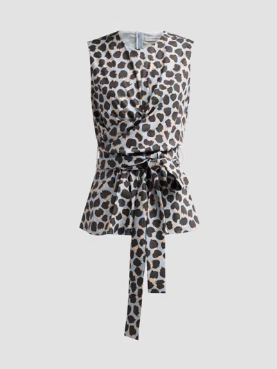 Altuzarra Tizzy Top In Animal Print