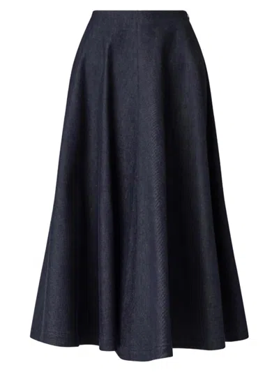 Altuzarra Varda Stretch Denim A-line Skirt In Blue