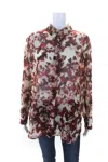 Altuzarra Womens Dust Abstract Chiffon Button Up Top Blouse Red Ecru In Red