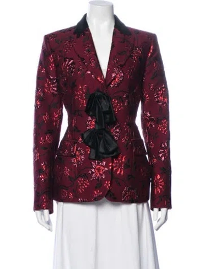 Pre-owned Altuzarra Wool Floral Print Blazer In Metallic/red