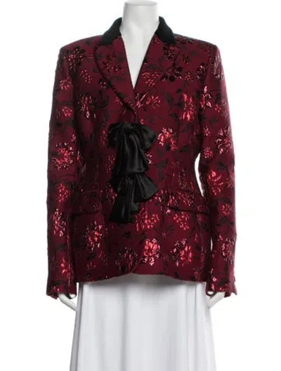 Pre-owned Altuzarra Wool Floral Print Blazer W/ Tags In Red