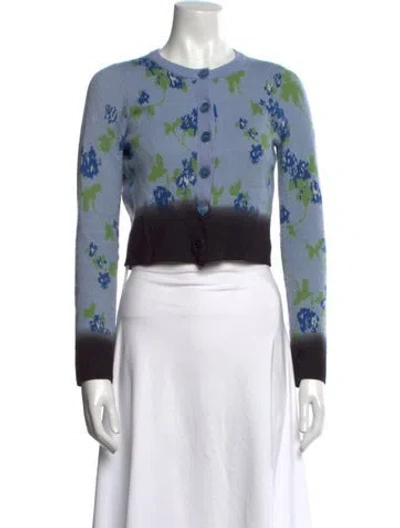 Pre-owned Altuzarra Wool Floral Print Sweater In Blue