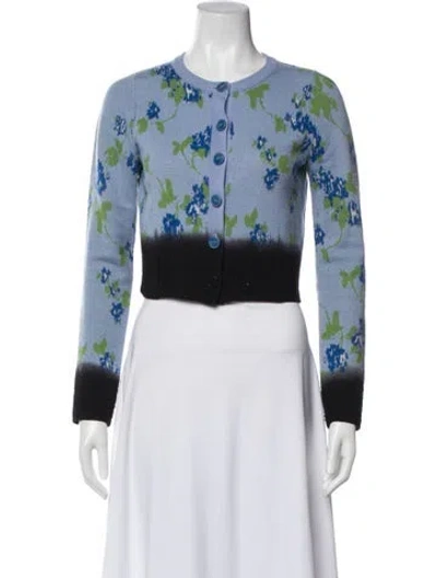 Pre-owned Altuzarra Wool Floral Print Sweater In Blue