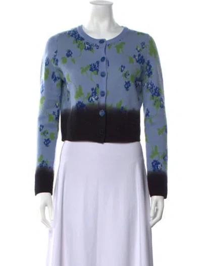 Pre-owned Altuzarra Wool Floral Print Sweater In Blue