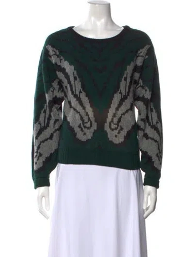 Pre-owned Altuzarra Wool Graphic Print Sweater In Green