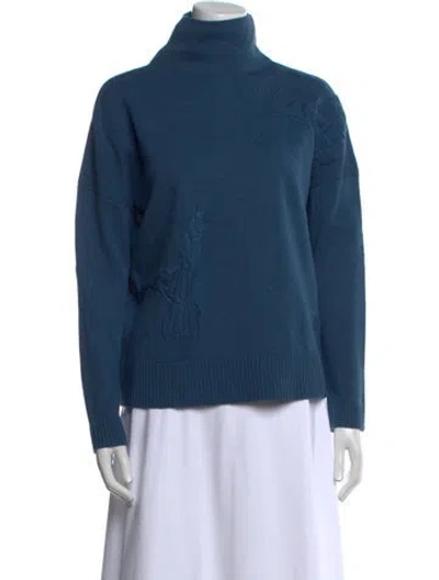 Pre-owned Altuzarra Wool Mock Neck Sweater In Blue