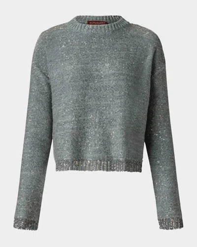 Altuzarra Yasworth Paillette Knit Crewneck Sweater In 000482 Cadet Blue