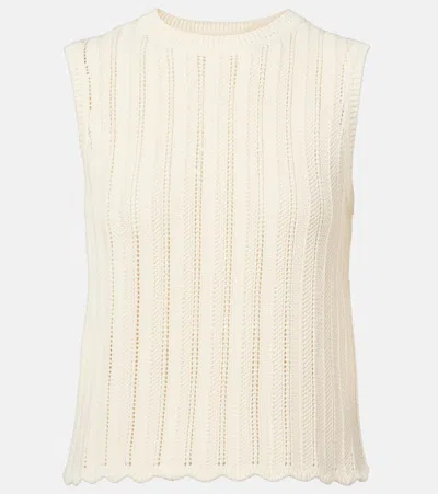 Altuzarra Zabou Ribbed Open-knit Organic Cotton Top In Neutral