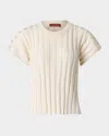 Altuzarra Zadie Silk Rib Short-sleeve Top In Ivory