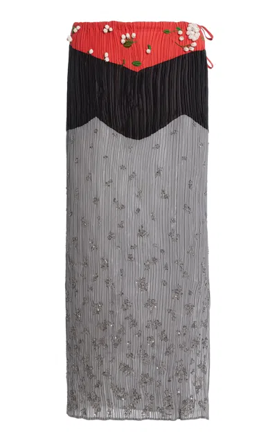 Altuzarra Zanders Embroidered Midi Skirt In Multi