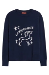 Altuzarra Zodiac Intarsia Virgin Wool Crewneck Sweater In Navy Capricorn