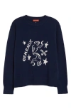 Altuzarra Zodiac Intarsia Virgin Wool Crewneck Sweater In Navy Gemini