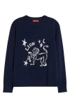 Altuzarra Zodiac Intarsia Virgin Wool Crewneck Sweater In Navy Leo