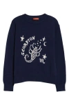 Altuzarra Zodiac Intarsia Virgin Wool Crewneck Sweater In Navy Scorpio