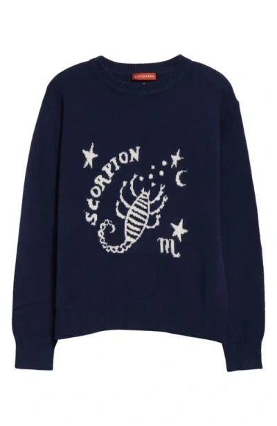 Altuzarra Zodiac Intarsia Virgin Wool Crewneck Sweater In Navy Scorpio
