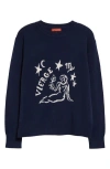 Altuzarra Zodiac Intarsia Virgin Wool Crewneck Sweater In Navy Virgo