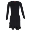 Altuzzara Altuzarra Mikey Knitted Ruffled Hem Mini Dress In Black Viscose In Black