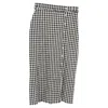 Altuzzara Belili Checkered Print Midi Ruffle-trim Pencil Skirt In Multicolor Cotton In Multi