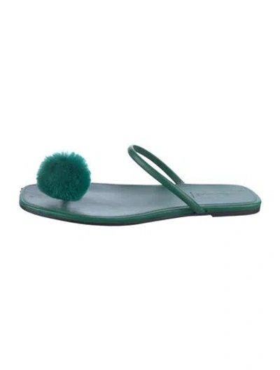 Pre-owned Alumnae Leather Slides In Green