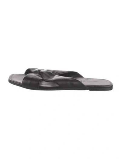 Pre-owned Alumnae Leather Slides In Grey