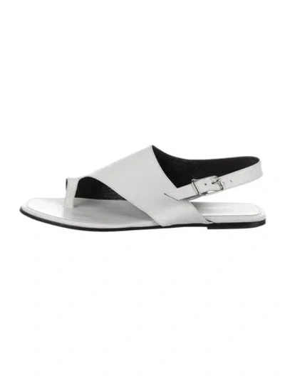 Pre-owned Alumnae Leather Slingback Sandals In White