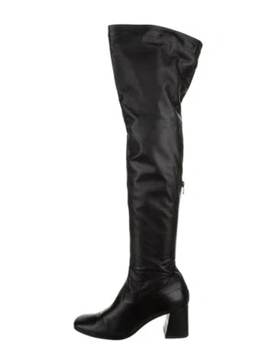 Pre-owned Alumnae Leather Sock Boots In Black