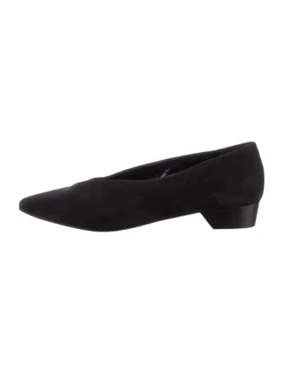 Pre-owned Alumnae Suede Flats In Black
