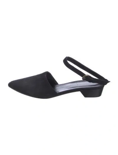 Pre-owned Alumnae Suede Mules In Black