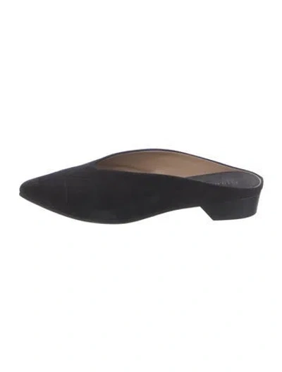 Pre-owned Alumnae Suede Mules In Black