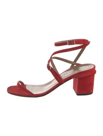 Pre-owned Alumnae Suede Sandals In Red