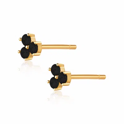Alura Copenhagen Jewellery Women's Black / Gold Eclipse Earstuds With Onyx In Multi