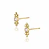 Alura Copenhagen Jewellery Women's Eclipse Zirconia Earstuds With Goldballs In Gold