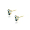 Alura Copenhagen Jewellery Women's Gold / Blue Ocean Earstud With Blue Topaz