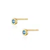 Alura Copenhagen Jewellery Women's Gold / Blue Ocean Earstuds With Blue Faceted Zirconia In Multi