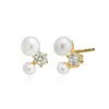 Alura Copenhagen Jewellery Women's Gold Eclipse - Earstuds With A Twist Of Genuine Freshwater Pearls & Zirkonia In Gold