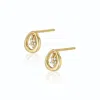 Alura Copenhagen Jewellery Women's Gold Eclipse - Earstuds With Zirconia Flower In Gold