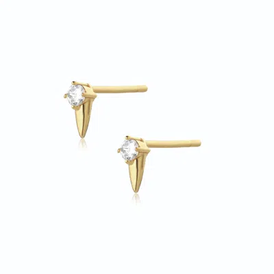 Alura Copenhagen Jewellery Women's Gold Eclipse - Two Cone Earstuds With Zircons
