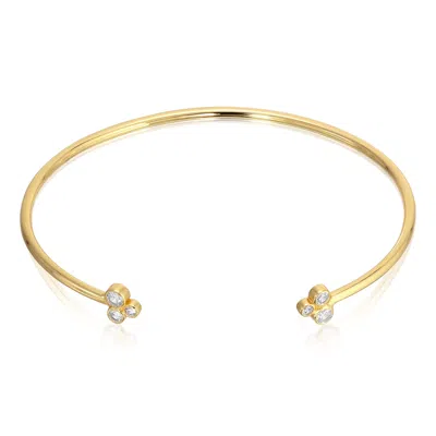 Alura Copenhagen Jewellery Women's Gold Eclipse Bangle With Zirconia