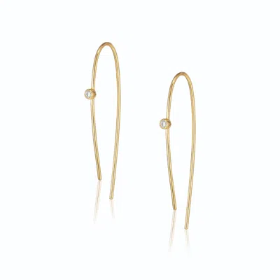 Alura Copenhagen Jewellery Women's Gold Eclipse Bow Earrings With Zircon